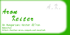 aron keiter business card